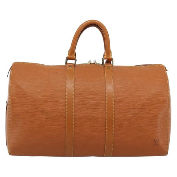 LOUIS VUITTON Epi Keepall 45 Boston Bag Brown Zipangu Gold M42978 LV Auth 190973