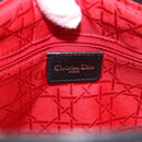 Christian Dior Canage Hand Bag Lamb Skin Black Gold Auth 190976A-18