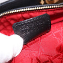 Christian Dior Canage Hand Bag Lamb Skin Black Gold Auth 190976A-12