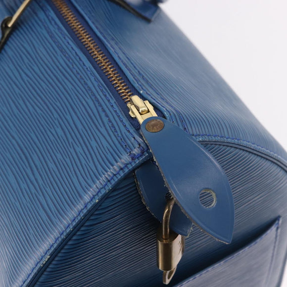 LOUIS VUITTON Epi Speedy 35 Hand Bag Toledo Blue M42995 LV Auth 190979A