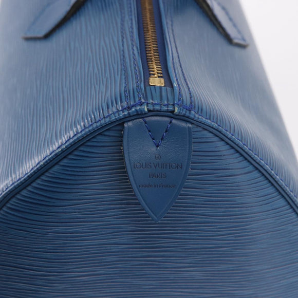 LOUIS VUITTON Epi Speedy 35 Hand Bag Toledo Blue M42995 LV Auth 190979A