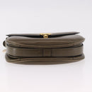 CELINE Shoulder Bag Leather Green Gold Auth 190980-6