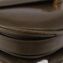 CELINE Shoulder Bag Leather Green Gold Auth 190980-9