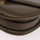 CELINE Shoulder Bag Leather Green Gold Auth 190980-15