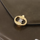 CELINE Shoulder Bag Leather Green Gold Auth 190980-18