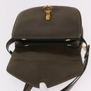 CELINE Shoulder Bag Leather Green Gold Auth 190980-19