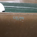 CELINE Shoulder Bag Leather Green Gold Auth 190980-20