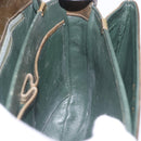 CELINE Shoulder Bag Leather Green Gold Auth 190980-21