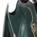 CELINE Shoulder Bag Leather Green Gold Auth 190980-22