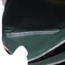 CELINE Shoulder Bag Leather Green Gold Auth 190980-23