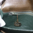 CELINE Shoulder Bag Leather Green Gold Auth 190980-25