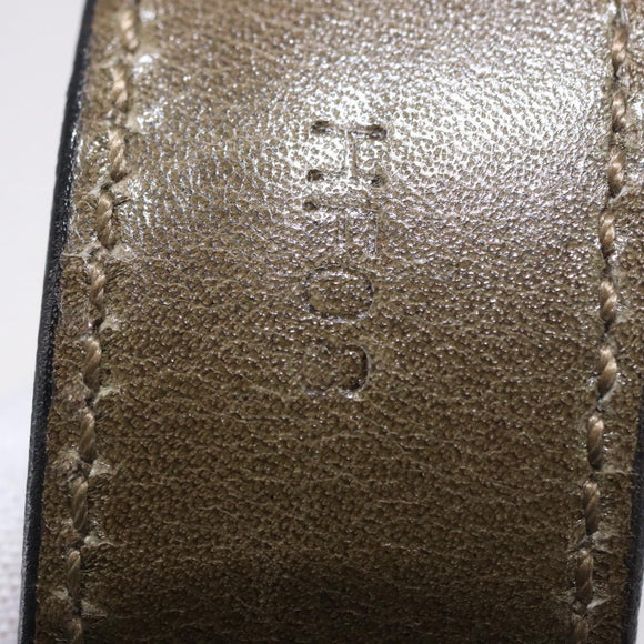 CELINE Shoulder Bag Leather Green Gold Auth 190980