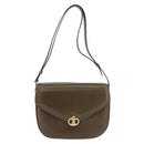 CELINE Shoulder Bag Leather Green Gold Auth 190980-13