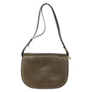 CELINE Shoulder Bag Leather Green Gold Auth 190980-2