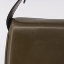 CELINE Shoulder Bag Leather Green Gold Auth 190980-3