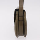 CELINE Shoulder Bag Leather Green Gold Auth 190980-4