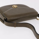CELINE Shoulder Bag Leather Green Gold Auth 190980-7