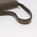 CELINE Shoulder Bag Leather Green Gold Auth 190980-8