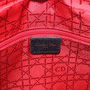 Christian Dior Canage Hand Bag Lamb Skin Black Gold Auth 190981-17