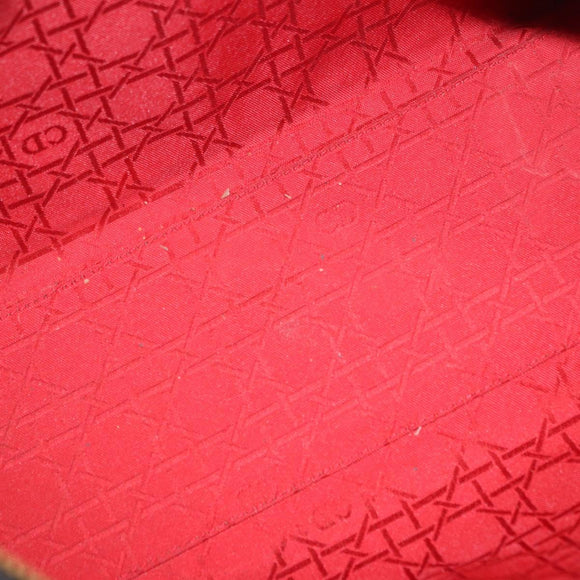 Christian Dior Canage Hand Bag Lamb Skin Black Gold Auth 190981