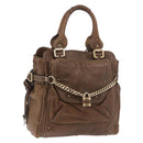 Chloe Paddington Hand Bag Leather Brown Gold Auth 190982-1