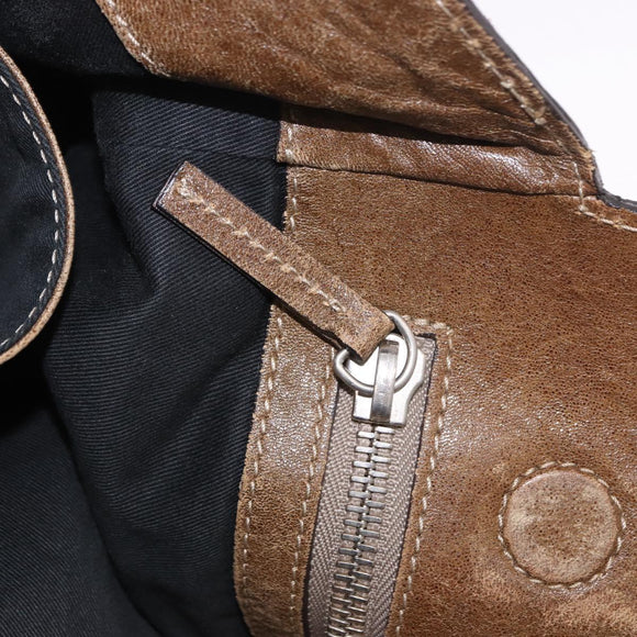 Chloe Paddington Hand Bag Leather Brown Gold Auth 190982