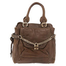Chloe Paddington Hand Bag Leather Brown Gold Auth 190982-13