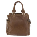Chloe Paddington Hand Bag Leather Brown Gold Auth 190982-2