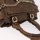 Chloe Paddington Hand Bag Leather Brown Gold Auth 190982-6