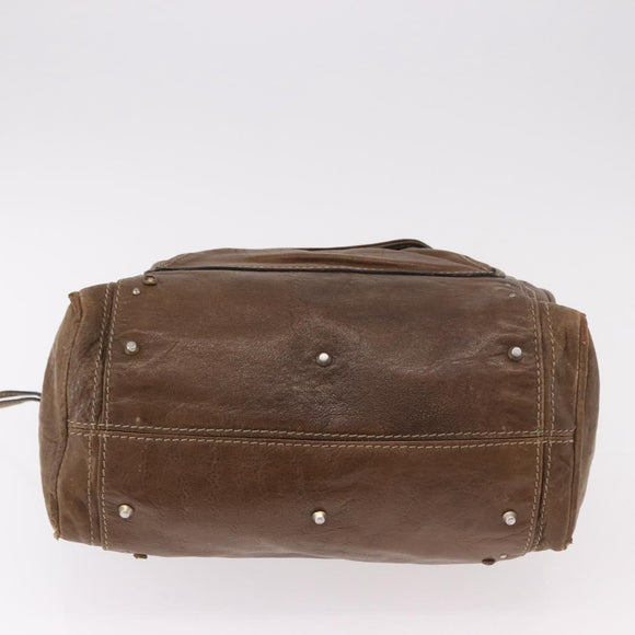 Chloe Paddington Hand Bag Leather Brown Gold Auth 190982