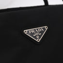 PRADA Tote Bag Nylon Black Silver Auth 190985A-14