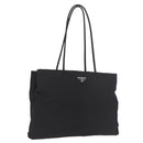 PRADA Tote Bag Nylon Black Silver Auth 190985A-1