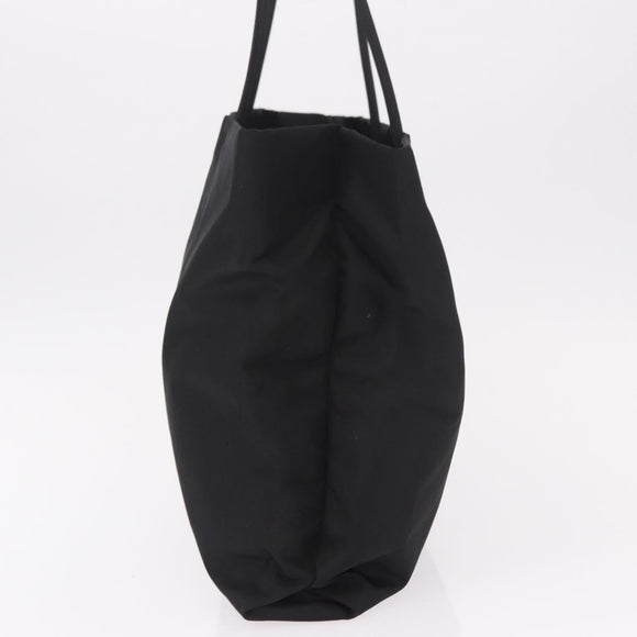 PRADA Tote Bag Nylon Black Silver Auth 190985A