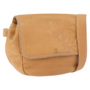 LOEWE Anagram Shoulder Bag Leather Beige Gold Auth 190988-1