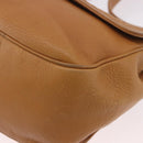 LOEWE Anagram Shoulder Bag Leather Beige Gold Auth 190988-15