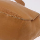 LOEWE Anagram Shoulder Bag Leather Beige Gold Auth 190988-17