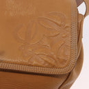 LOEWE Anagram Shoulder Bag Leather Beige Gold Auth 190988-18