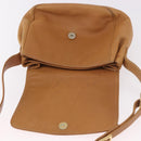 LOEWE Anagram Shoulder Bag Leather Beige Gold Auth 190988-19