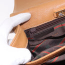 LOEWE Anagram Shoulder Bag Leather Beige Gold Auth 190988-26
