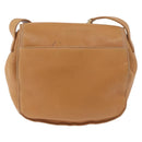 LOEWE Anagram Shoulder Bag Leather Beige Gold Auth 190988-2