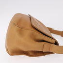 LOEWE Anagram Shoulder Bag Leather Beige Gold Auth 190988-4