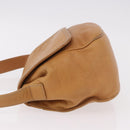 LOEWE Anagram Shoulder Bag Leather Beige Gold Auth 190988-5