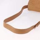 LOEWE Anagram Shoulder Bag Leather Beige Gold Auth 190988-8