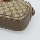 GUCCI GG Supreme Web Sherry Line Shoulder Bag PVC Beige Gold Auth 190994-14