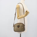 GUCCI GG Supreme Web Sherry Line Shoulder Bag PVC Beige Gold Auth 190994-23