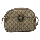 GUCCI GG Supreme Web Sherry Line Shoulder Bag PVC Beige Gold Auth 190994-13