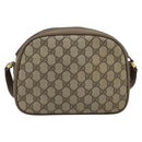 GUCCI GG Supreme Web Sherry Line Shoulder Bag PVC Beige Gold Auth 190994-2