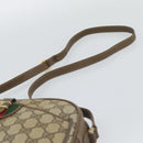 GUCCI GG Supreme Web Sherry Line Shoulder Bag PVC Beige Gold Auth 190994-8