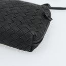 BOTTEGA VENETA INTRECCIATO Shoulder Bag Canvas Black Gold Auth 190995-9