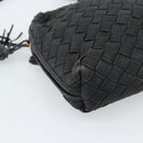 BOTTEGA VENETA INTRECCIATO Shoulder Bag Canvas Black Gold Auth 190995-14